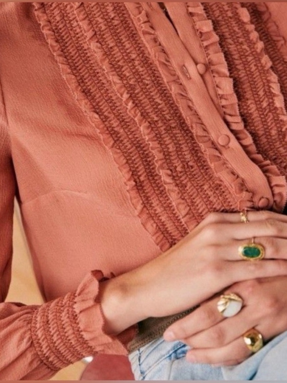 Sezane Ruffled Gasby Blouse - Picture 3 of 14